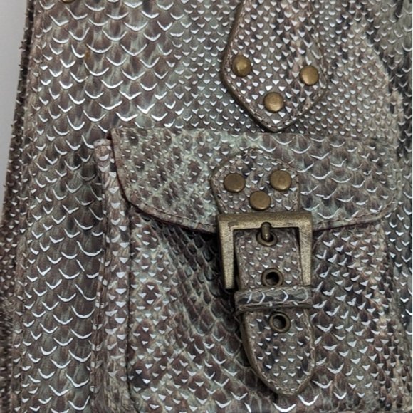 Vintage Snake Skin Pattern Top Handle Bag - Picture 5 of 7